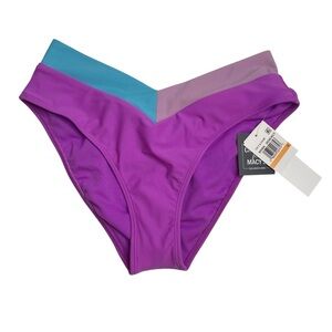 Salt + Cove Contrast Bikini Bottoms Orchid Purple Blue Small New with Tags NWT